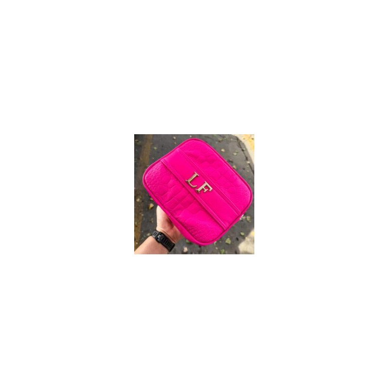 Crossbody Croco Hot Pink (Herraje Oro)