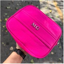 Crossbody Croco Hot Pink (Herraje Plata)