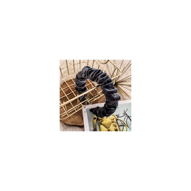Diadema velvet scrunchie gris