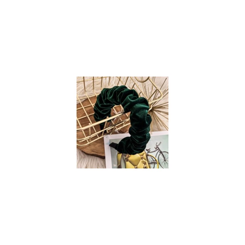 Diadema velvet scrunchie verde
