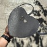 Flat Heart Bag Mini Gliter Silver