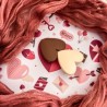 Hairclip doble corazon crema + dark brown