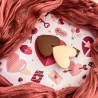 Hairclip doble corazon crema + dark brown