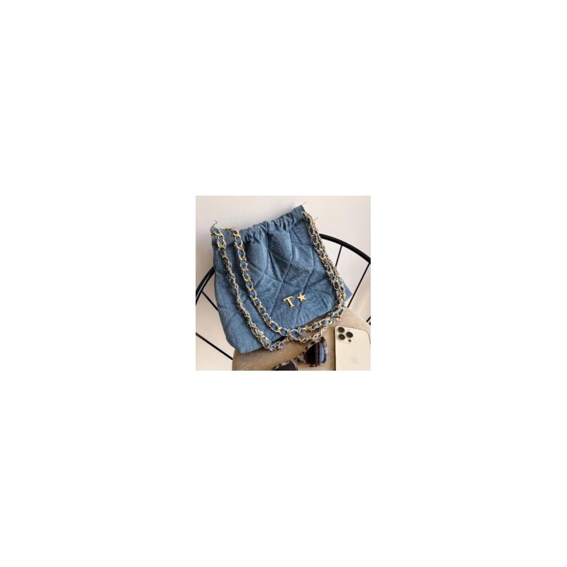 Hera Bag Cadena Oro Color Denim