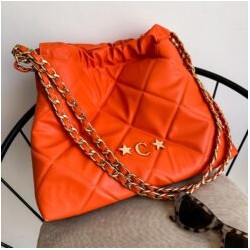 Hera Bag Cadena Oro Color Orange