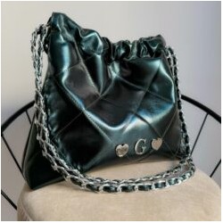 Hera Bag Cadena Plata Color Deep Green