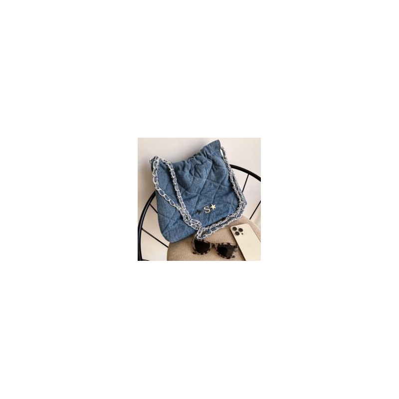 Hera Bag Cadena Plata Color Denim