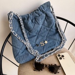 Hera Bag Cadena Plata Color Denim