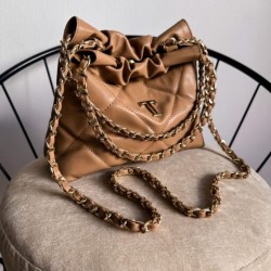 Hera Bag Mini Cadena Oro Color Camel