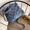 Hera Bag Mini Cadena Plata Color Blue Jeans