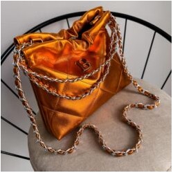 Hera Bag Mini Cadena Plata Color Orange