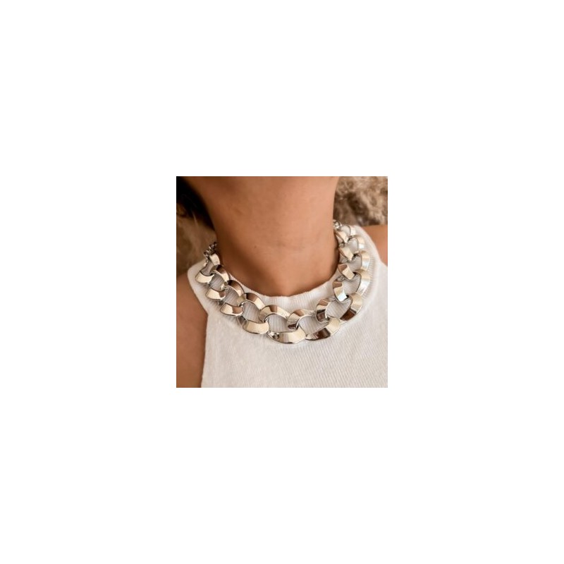 Maxi cadena plata ovalo