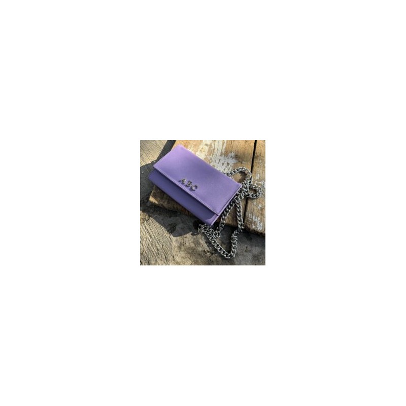 Aura Clutch – Bag Amatista Cadena Chunky Plata