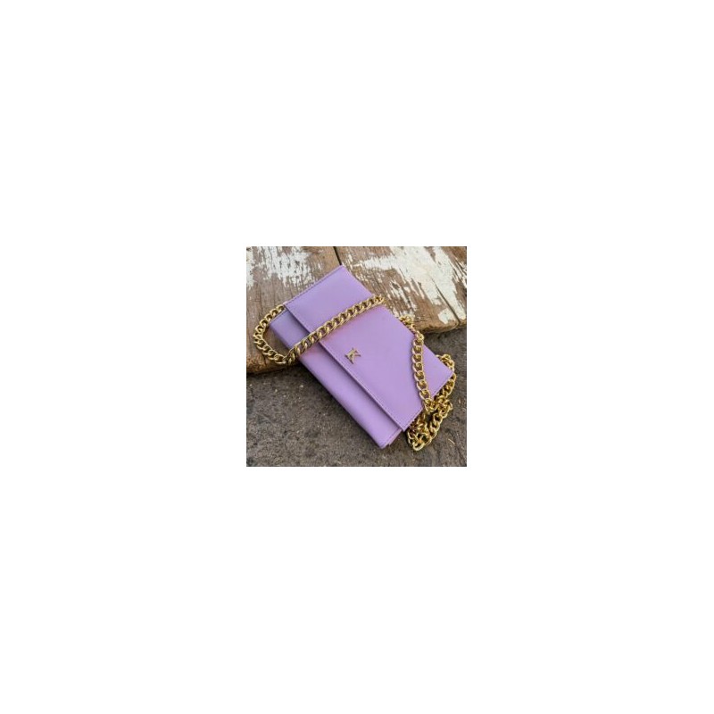 Aura Clutch – Bag Lavanda Cadena Chunky Oro