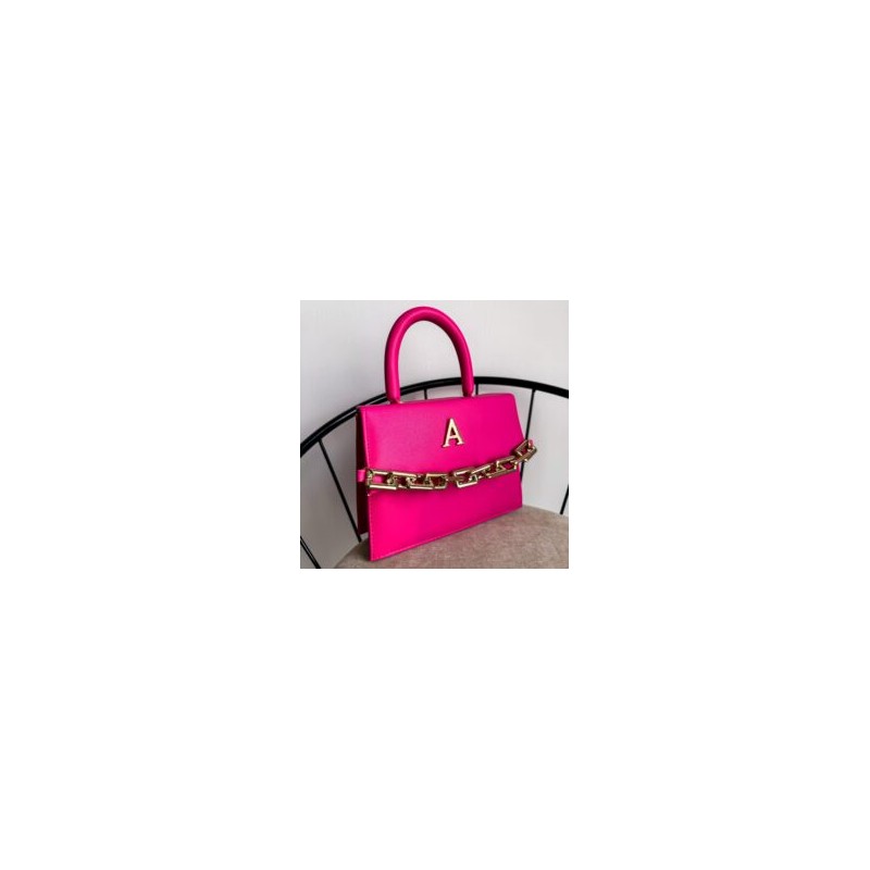 Bolsa Nacional sintética Cadena Cuadrada Hot Pink