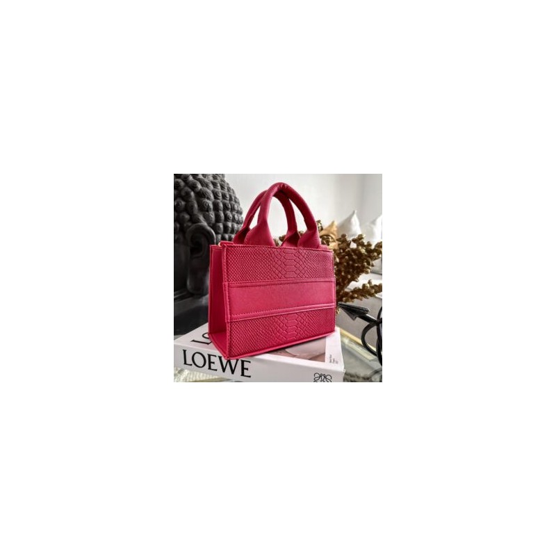 Bolsa TOTE  MINI nacional sintético grabado víbora Fucsia