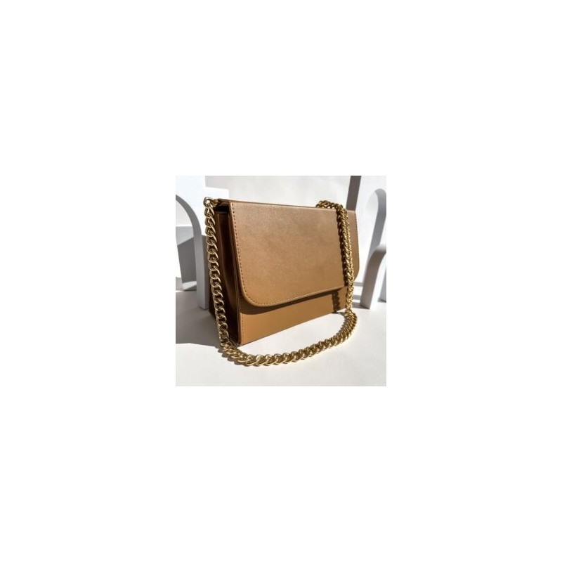 Bolso GAIA (CADENA CHUNKY ORO) Avellana