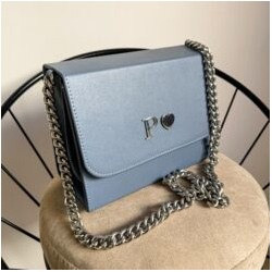 Bolso GAIA (Cadena Chunky Plata) Blue Jeans