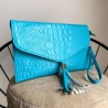 Clutch Bag color Croco Aqua