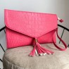 Clutch Bag color Croco Coral