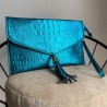 Clutch Bag Croco color Turquesa