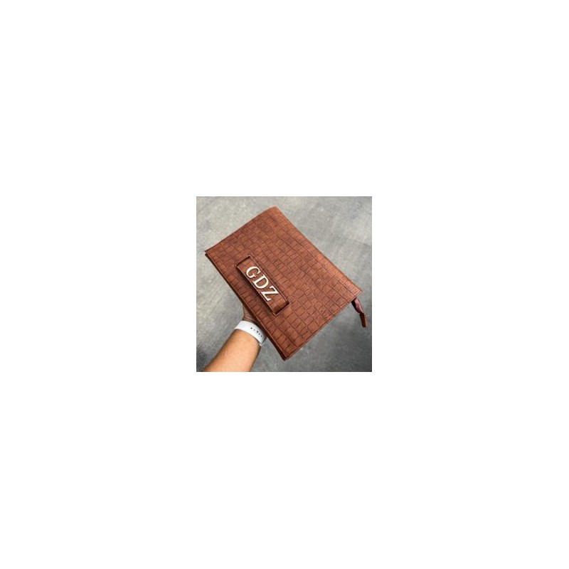 Clutch Manopla Drilo Marron