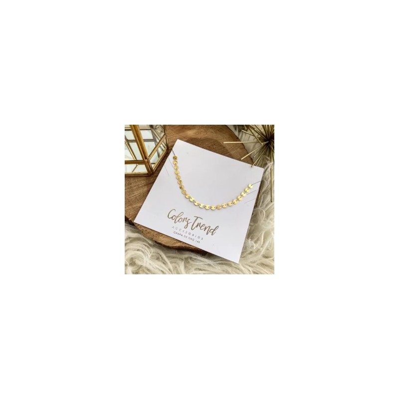 Collar de chapa de oro 18k  circulos continuos