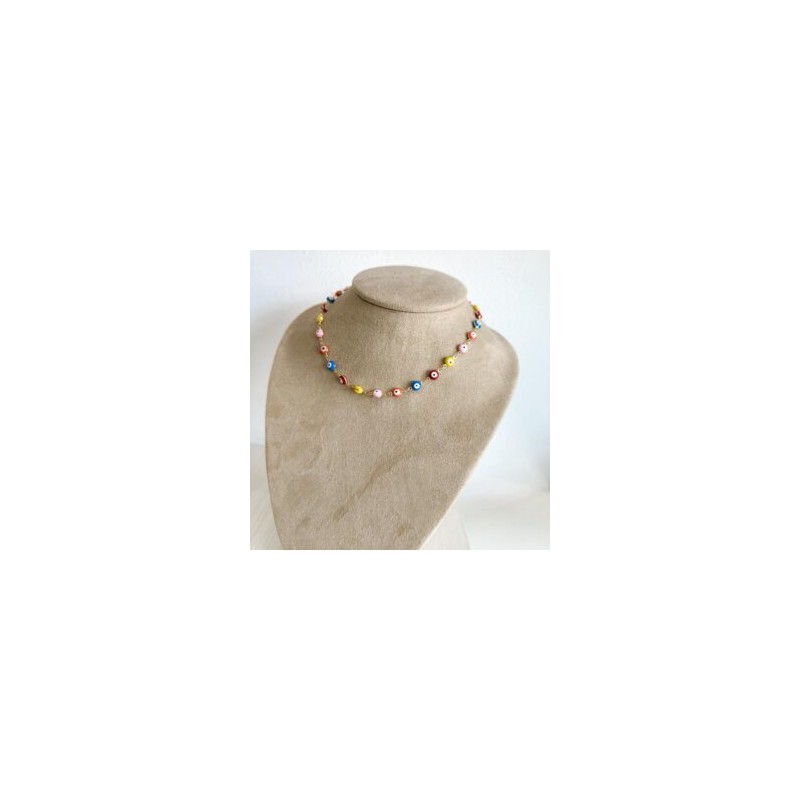 Collar ojo turco multicolor 18K chapa de oro